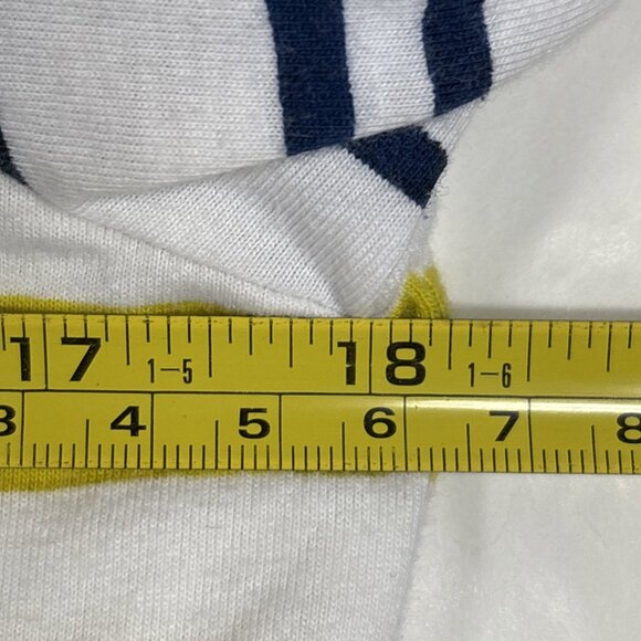 Tory Burch 100% Cotton Blue Yellow Striped Boat Neck 3/4 Sleeve Women's Large - Picture 8 of 9